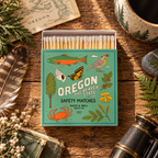 Oregon State Safety Matches | Illustrated State Matchbox | Pacific Northwest Gift | Candle Matches | Made in USA