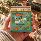 Oregon State Safety Matches | Illustrated State Matchbox | Pacific Northwest Gift | Candle Matches | Made in USA