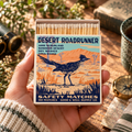 Desert Roadrunner Safety Matches | Vintage Wildlife Matchbox | Southwest Bird Matches | Rustic Nature Decor | Made in USA