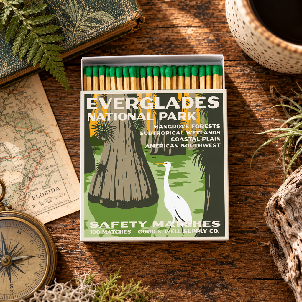 Everglades National Park Safety Matches | Vintage National Park Matchbox | Florida Nature Decor | Candle Matches | Made in USA