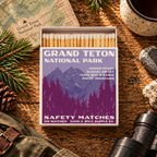 Grand Teton National Park Safety Matches | Vintage National Park Matchbox | Mountain Cabin Decor | Candle Matches | Made in USA