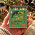 Washington State Safety Matches | Illustrated State Matchbox | Pacific Northwest Gift | Candle Matches | Made in USA