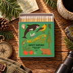 Washington State Safety Matches | Illustrated State Matchbox | Pacific Northwest Gift | Candle Matches | Made in USA
