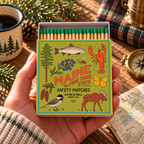 Maine State Safety Matches | Illustrated State Matchbox | Pine Tree State Gift | Candle Matches | Made in USA