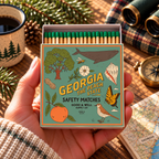 Georgia State Safety Matches | Illustrated State Matchbox | Peach State Gift | Candle Matches | Made in USA