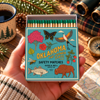Oklahoma State Safety Matches | Illustrated State Matchbox | Sooner State Gift | Candle Matches | Made in USA