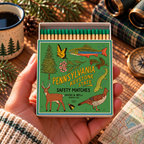 Pennsylvania State Safety Matches | Illustrated State Matchbox | Keystone State Gift | Candle Matches | Made in USA