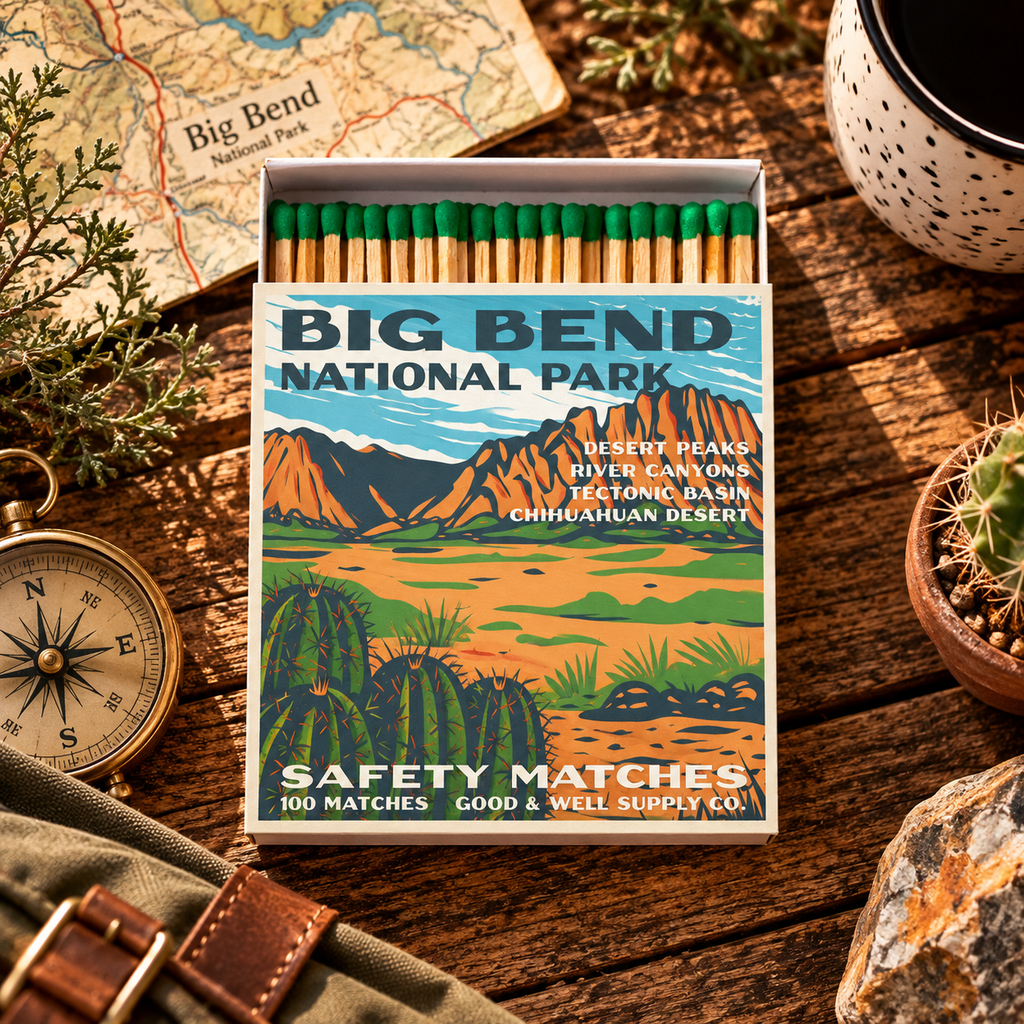 Big Bend National Park Safety Matches | Vintage National Park Matchbox | Desert Adventure Decor | Candle Matches | Made in USA