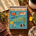 Texas State Illustrated Safety Matches | Wildflowers, Wildlife & Landmark Matchbox | Texas Gift | Candle Matches | Made in USA