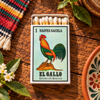 Loteria El Gallo Matchbox Holder | Decorative Matches for Candles & Incense | Mexican Folk Art Home Decor | Unique Gift Idea