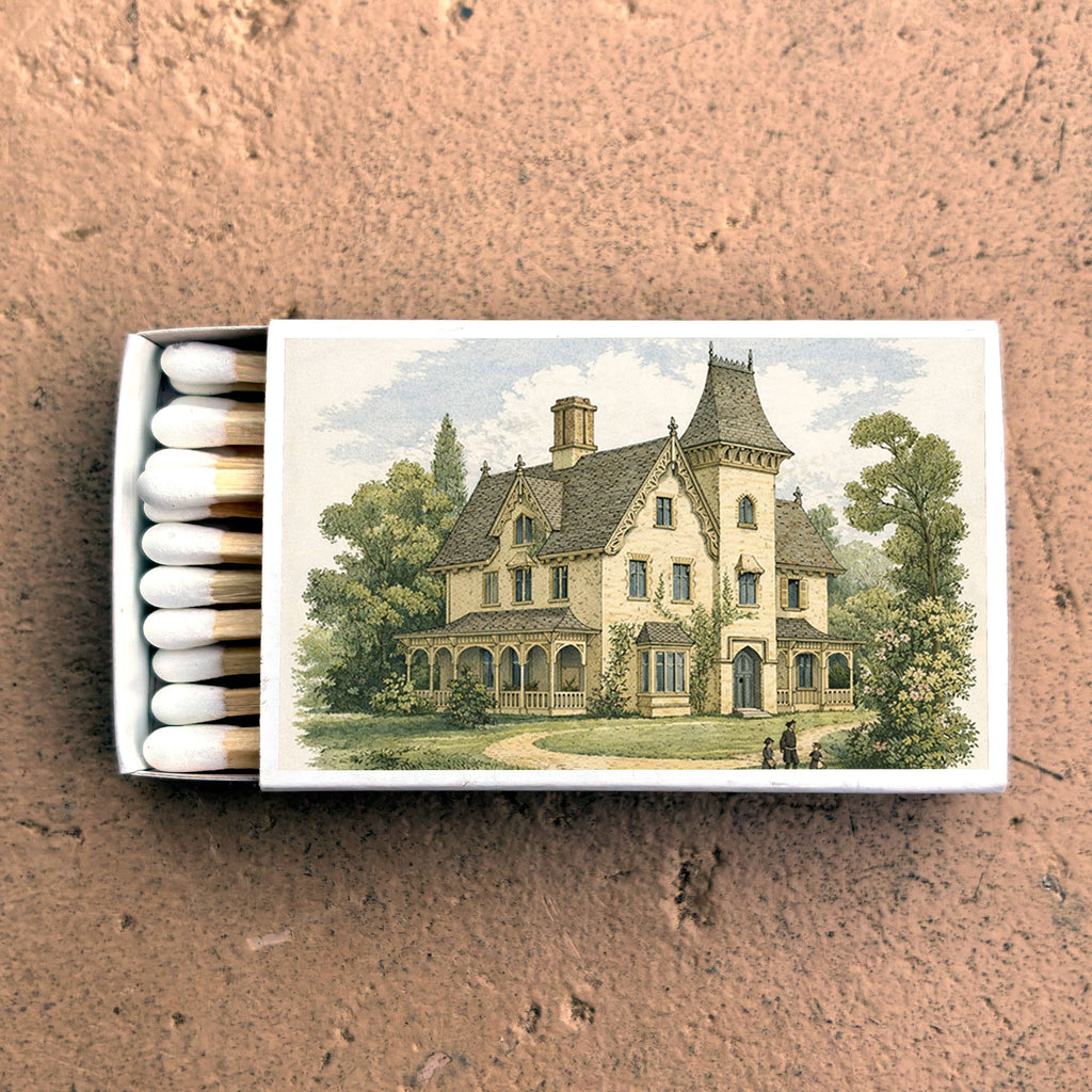 Victorian Home Matchbox | Decorative Matches for Candles & Incense | Vintage Home Decor Accessory