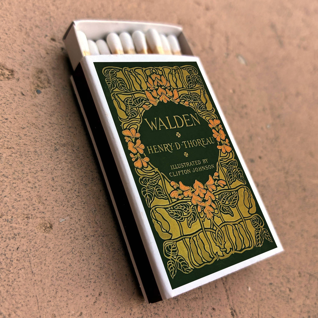Walden Thoreau Matchbook, Classic Literature Collectible, Vintage Matchbook Cover, Henry David Thoreau Book Lover Gift, Candle & Incense Accessory