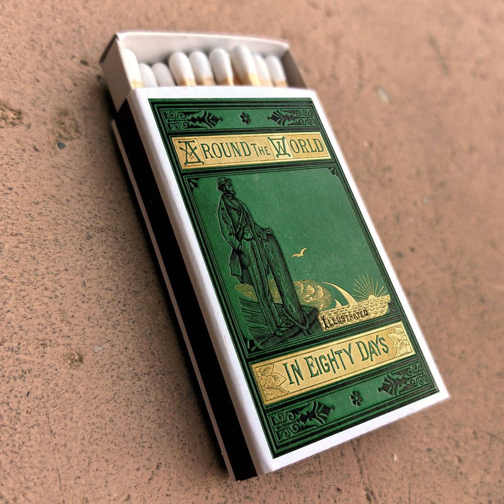 Jules Verne Around the World in 80 Days Matchbook, Literary Collectible Gift Matches