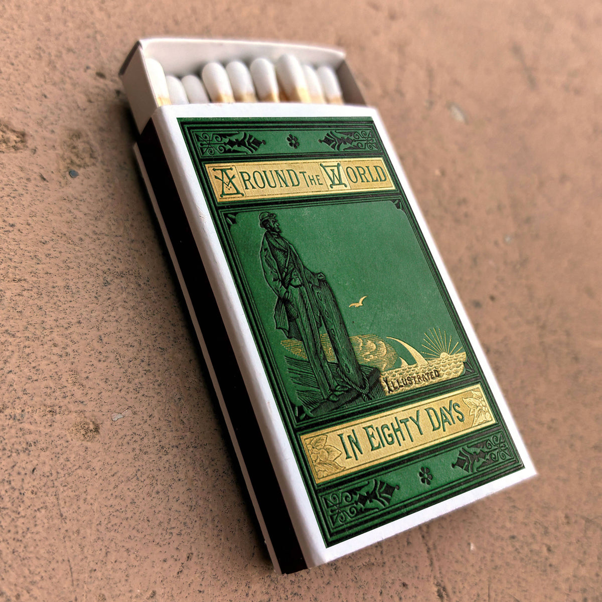 Jules Verne Around the World in 80 Days Matchbook, Literary Collectible Gift Matches