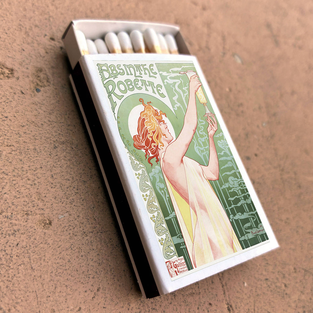 Absinthe Matchbook Cover, Vintage Art Nouveau Poster Collectible, Home Decor for Candles & Incense