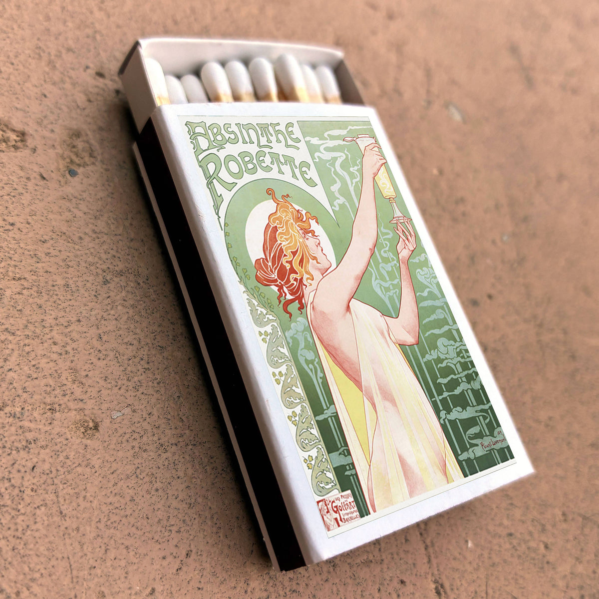 Absinthe Matchbook Cover, Vintage Art Nouveau Poster Collectible, Home Decor for Candles & Incense