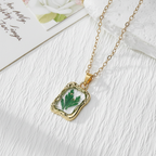 Real Dried Flower Frame Necklace, Adjustable Botanical Resin Pendant, Nature Inspired Gift for Her