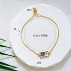 Encased Forget-Me-Not Adjustable Slider Bracelet, Floral Resin Jewelry, Botanical Gift for Her