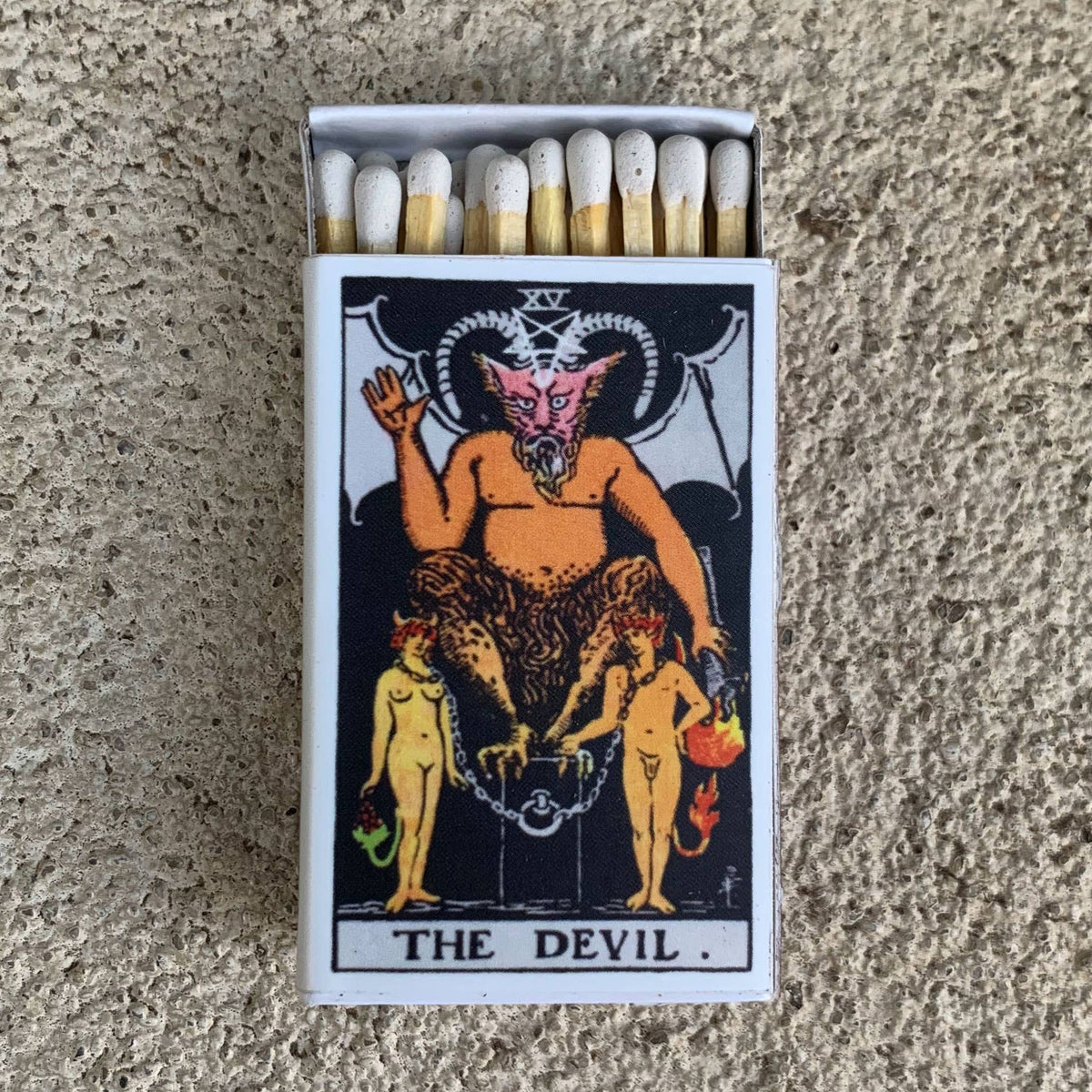 The Devil Tarot Matchbox – Gothic Major Arcana Matches, Witchy Décor, Occult Gift