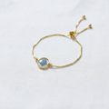 Encased Forget-Me-Not Adjustable Slider Bracelet, Floral Resin Jewelry, Botanical Gift for Her