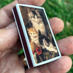 Vintage Cat with Kittens Matchbook, Feline Ephemera, Collectible Advertising Matchcover