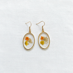 Clear Encased Botanical Geometric Drop Earrings, Real Dried Flower Resin Jewelry, Nature Inspired Gift for Her