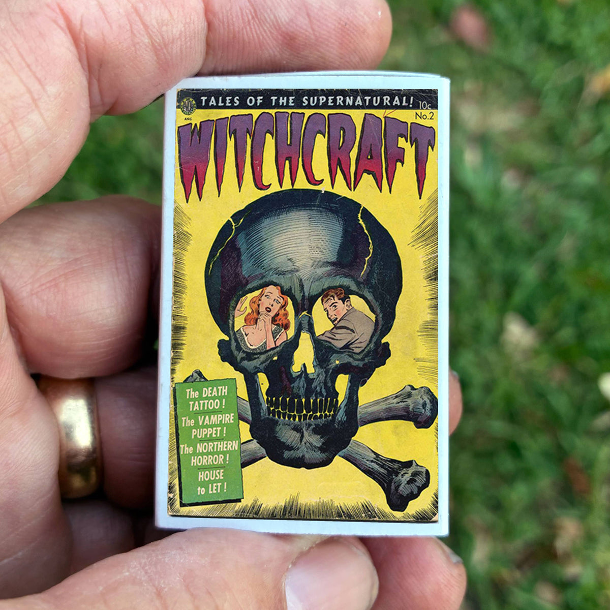 Witchcraft Horror Comic Matchbox – Vintage Skull Matches, Gothic Décor, Occult Gift