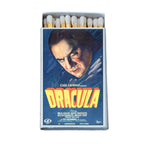 Matchbox with 'Dracula' movie poster design featuring Bela Lugosi.