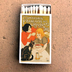Compagnie Française des Chocolats et des Thés Matchbox | Steinlen Art Matches | Decorative Matches for Candles & Incense | Vintage Home Decor