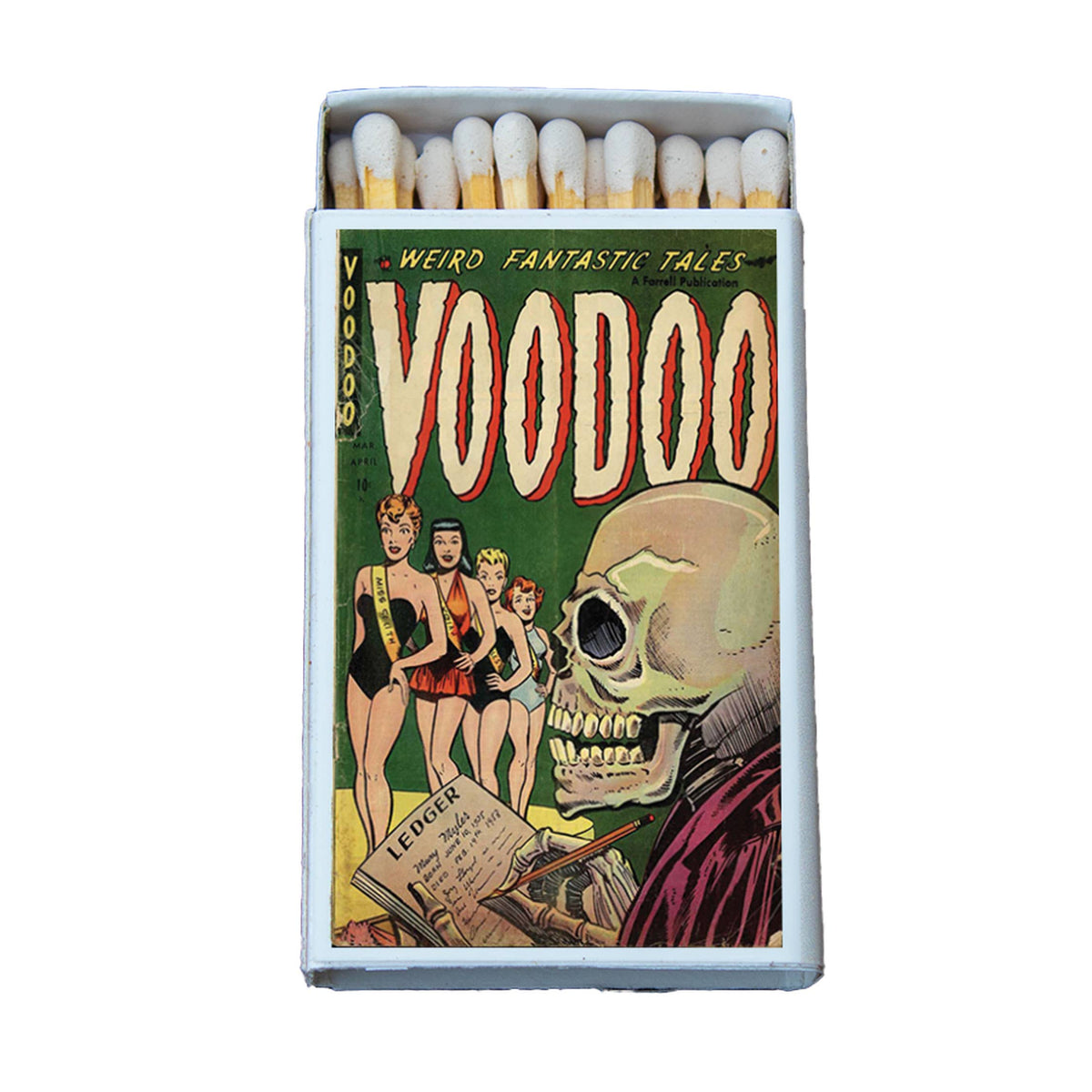 Voodoo Horror Comic Matchbox – Vintage Pulp Art Matches, Gothic Halloween Décor