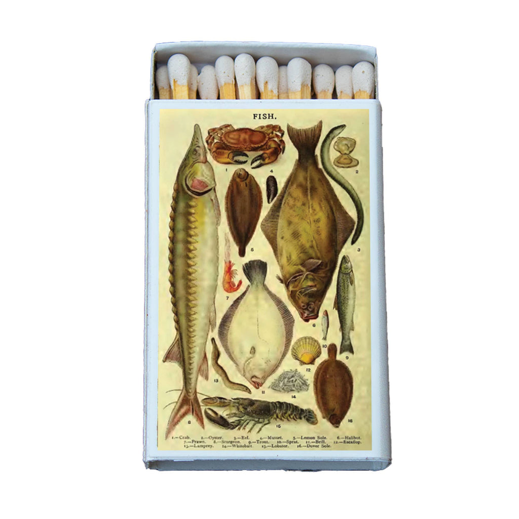 Vintage Fish Matchbox – Aquatic Matches, Fisherman Gift, Lake House Candle Accessory