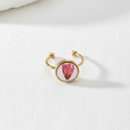 Adjustable Preserved White Botanical Ring, Floral Resin Jewelry, Nature Inspired Gift for Her