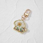 Butterfly Botanical Keychain Charm, Floral Resin Bag Accessory, Nature Inspired Gift for Her