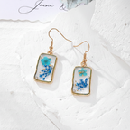 Mixed Dried Flower Dangle Earrings, Artisan Botanical Jewelry, Nature Inspired Floral Gift for Her