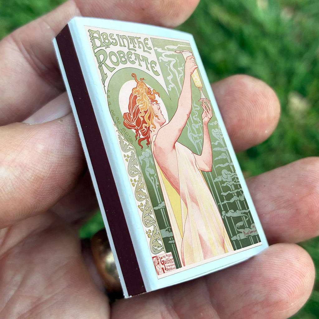 Absinthe Matchbook Cover, Vintage Art Nouveau Poster Collectible, Home Decor for Candles & Incense