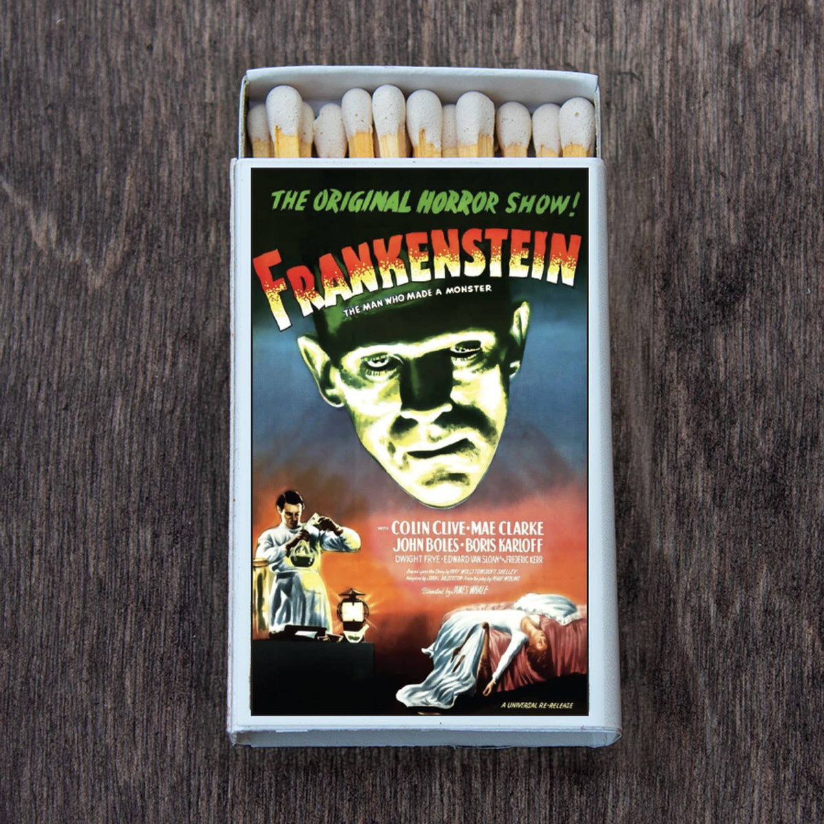 Vintage Frankenstein Monster Movie Poster Matchbook, Horror Film Memorabilia, Retro Collectible, Home Decor for Candles