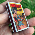 Phantom Lady Comic Matchbox – Vintage Superhero Matches, Retro Pulp Art, Comic Book Gift