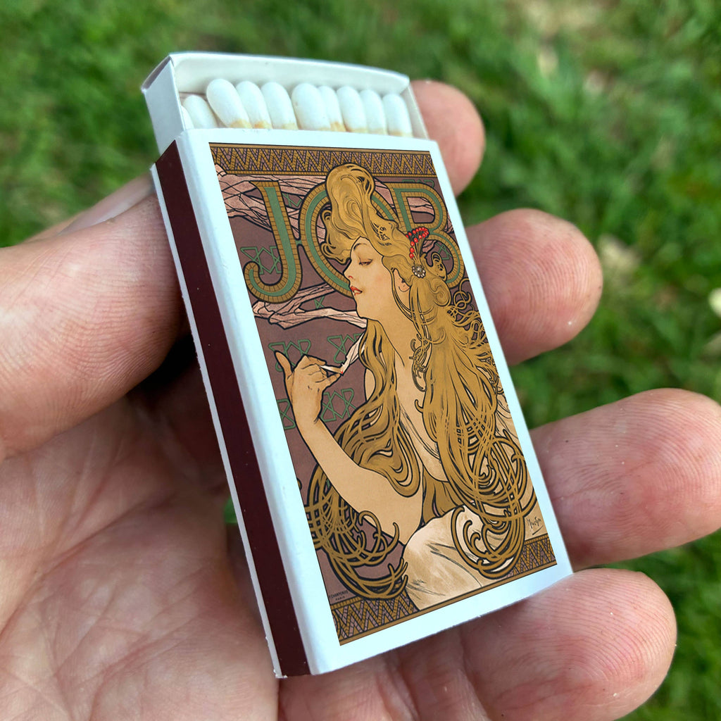 Mucha Job Matchbook, Art Nouveau Collectible, Vintage Matchbook Cover, Alphonse Mucha Art Decor, Candle & Incense Accessory, Art Lover Gift