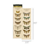 Moth Matchbox – Extra-Long Candle Matches, Cottagecore Insect Décor, Nature Lover Gift, 8.5 × 2.5 Inches