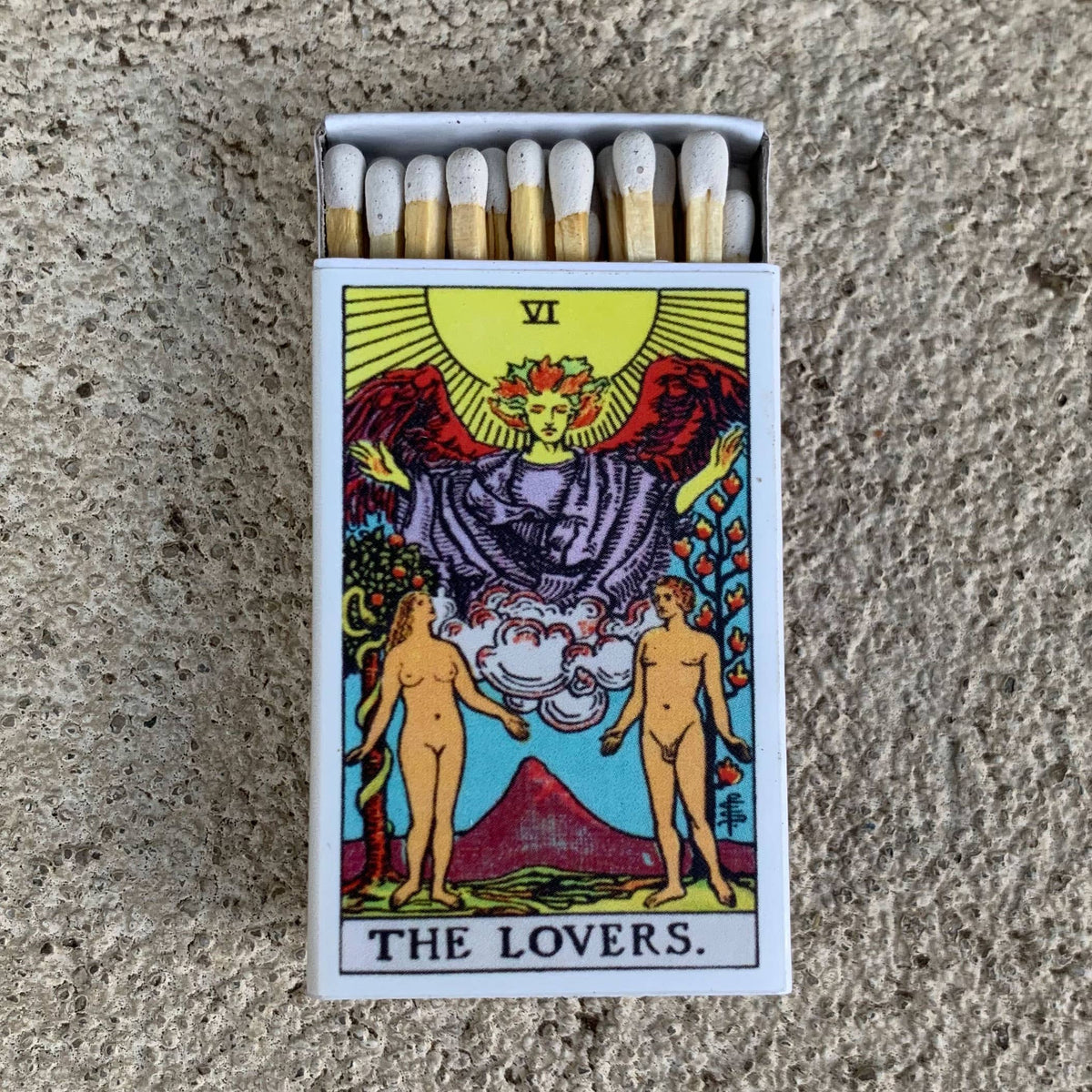 The Lovers Tarot Matchbox – Major Arcana Matches, Romantic Mystical Gift, Candle Accessory