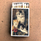 Vintage Cat with Kittens Matchbook, Feline Ephemera, Collectible Advertising Matchcover