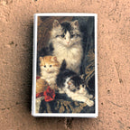 Vintage Cat with Kittens Matchbook, Feline Ephemera, Collectible Advertising Matchcover