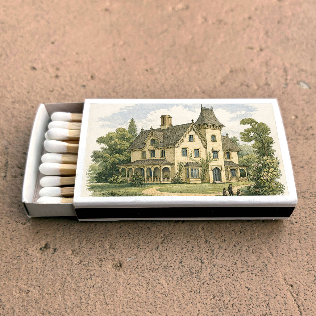 Victorian Home Matchbox | Decorative Matches for Candles & Incense | Vintage Home Decor Accessory