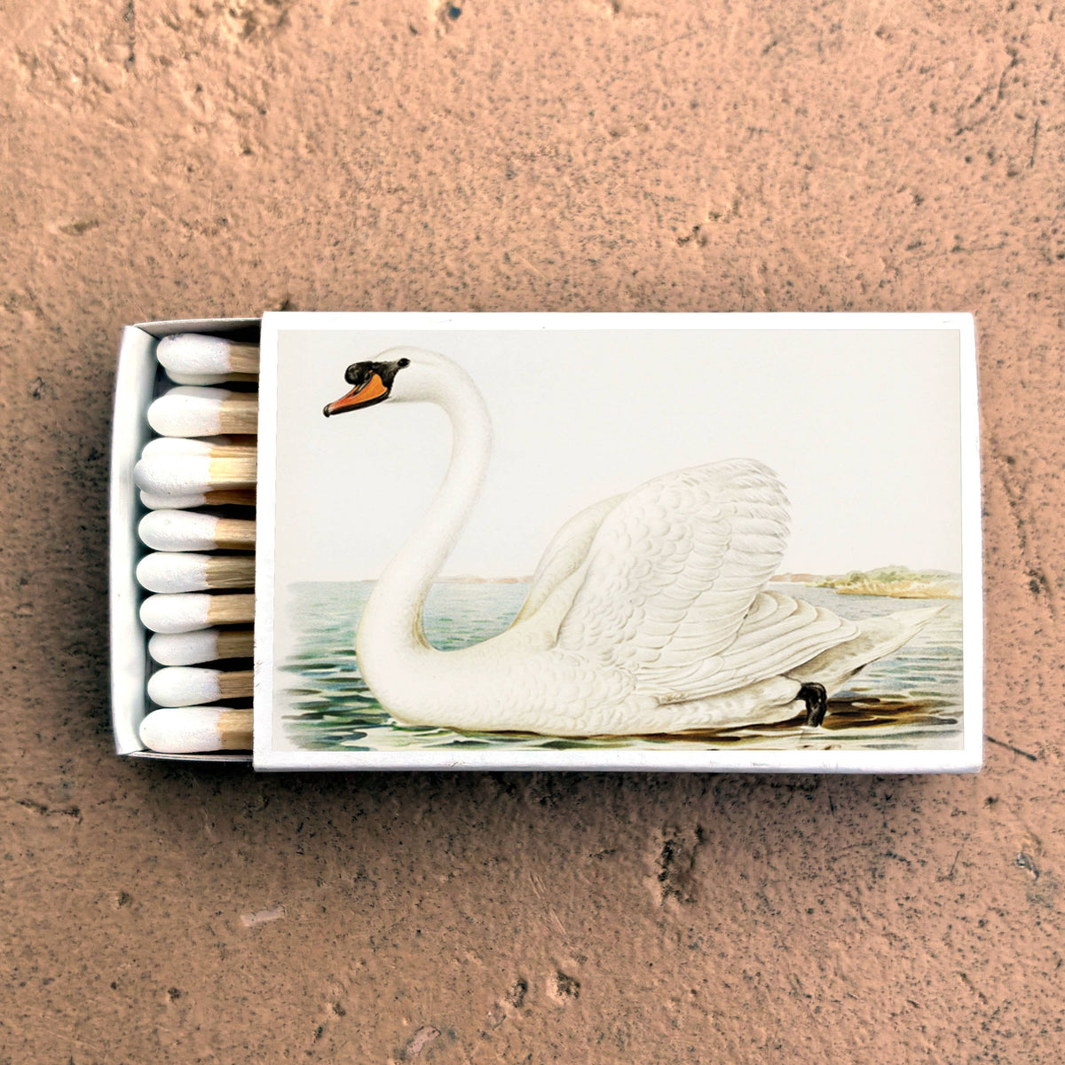 Vintage Swan Matchbox – Elegant Bird Matches, Cottagecore Home Décor, Candle Accessory