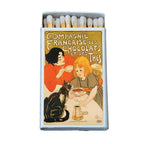 Compagnie Française des Chocolats et des Thés Matchbox | Steinlen Art Matches | Decorative Matches for Candles & Incense | Vintage Home Decor