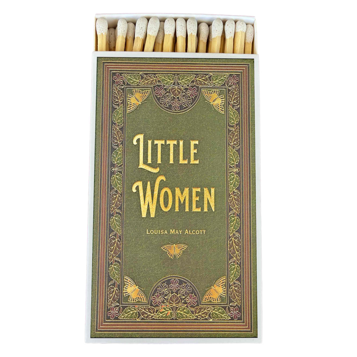 Large Little Women Matchbox – 4-Inch Long Candle Matches, Louisa May Alcott Literary Gift, Bookish Home Décor