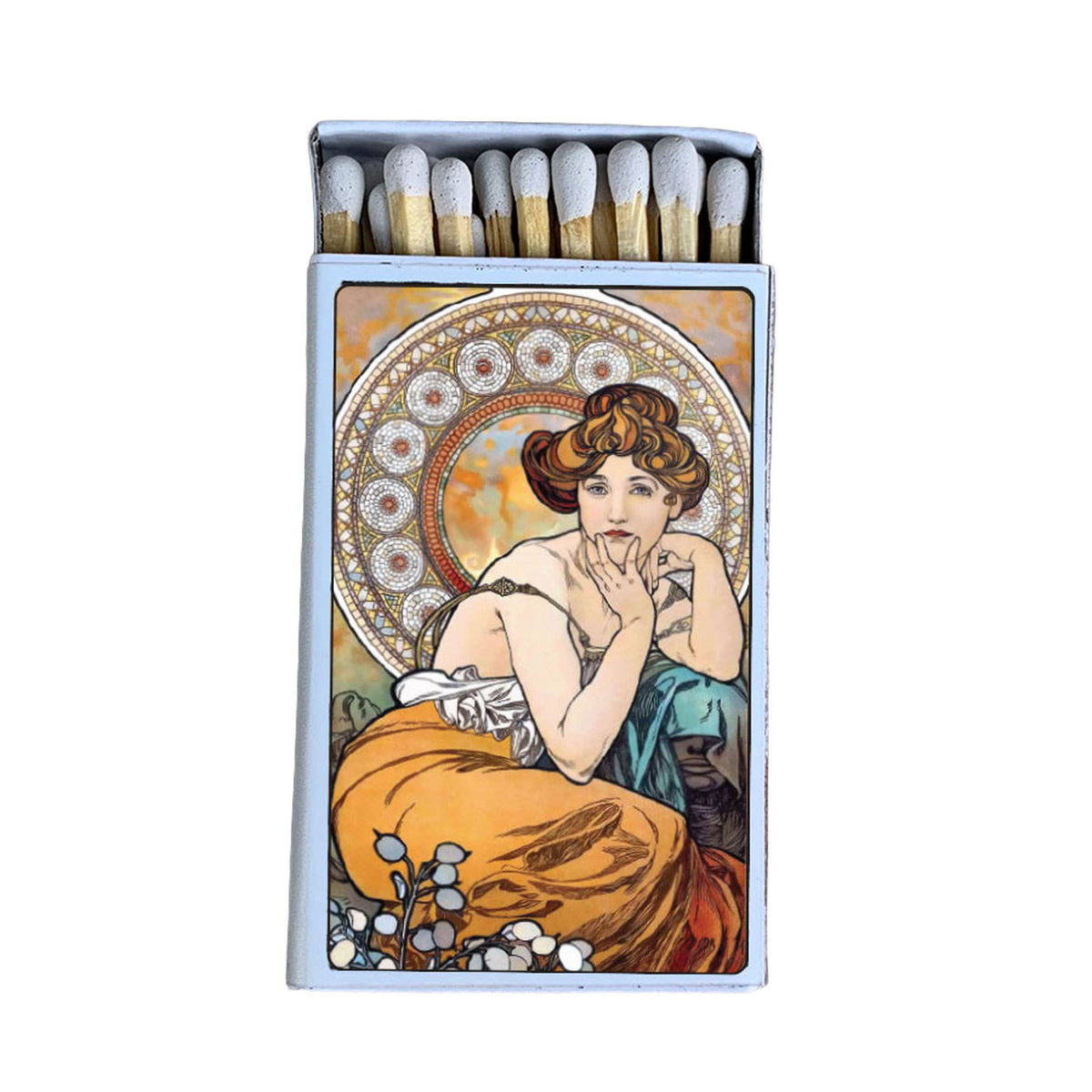 Mucha Topaz Matchbook, Art Nouveau Collectible, Vintage Matchbook Cover, Alphonse Mucha Art Decor, Candle & Incense Accessory, Art Lover Gift