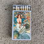 Mucha Monte Carlo Matchbox | Alphonse Mucha Art Matches | Decorative Matches for Candles & Incense | Art Nouveau Home Decor Gift
