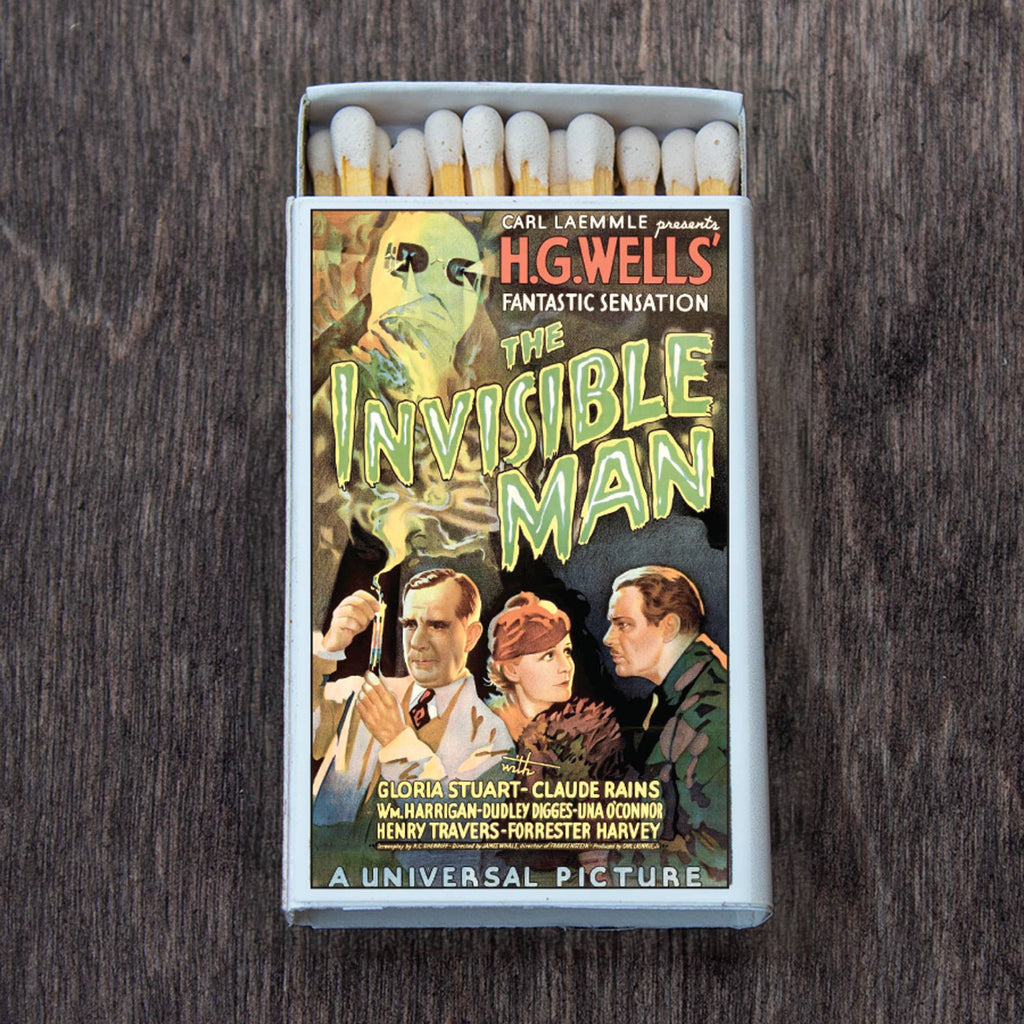 The Invisible Man Matchbox – Classic Horror Movie Matches, Retro Monster Décor