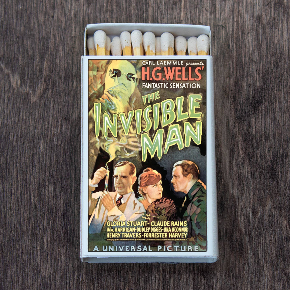 The Invisible Man Matchbox – Classic Horror Movie Matches, Retro Monster Décor